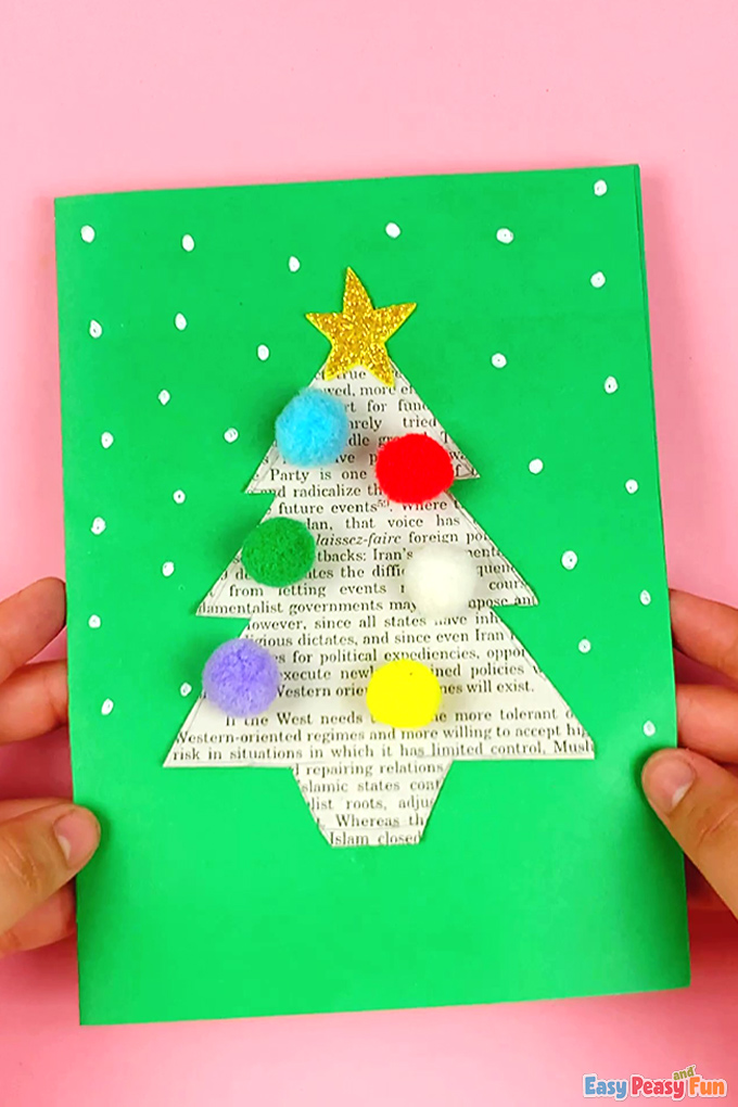 DIY Newspaper Christmas Card Craft