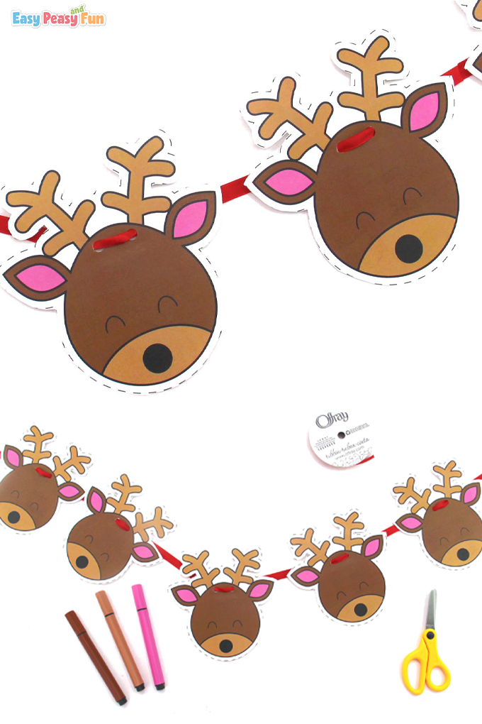 DIY Paper Reindeer Garland