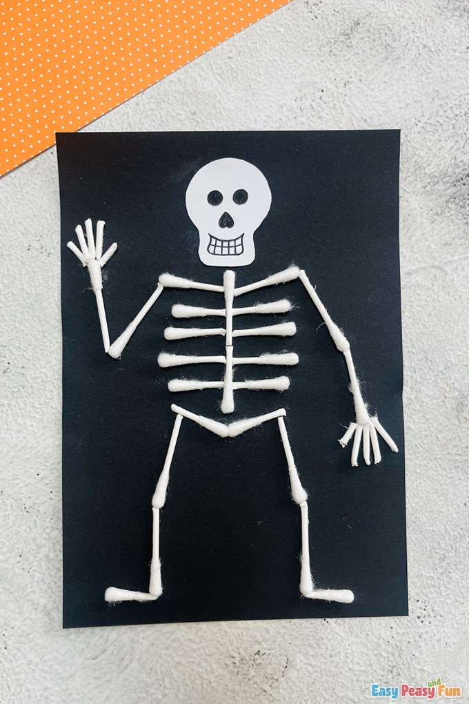 DIY Q-Tip Skeleton Craft