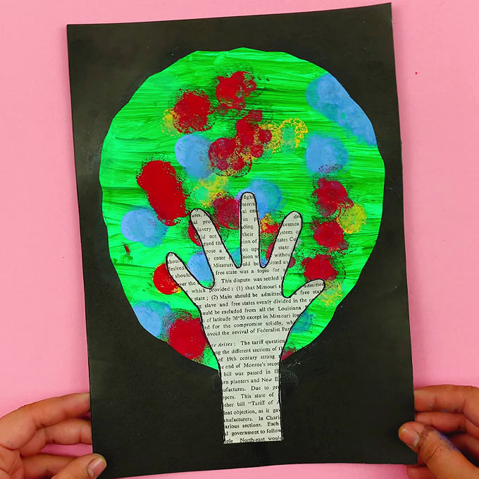 DIY Tree Handprint Art Idea