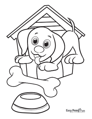 Happy Pup Coloring Page