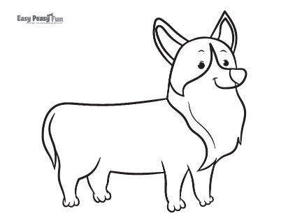 Corgi Coloring Page