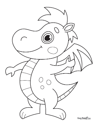 Cute Dragon Coloring Page