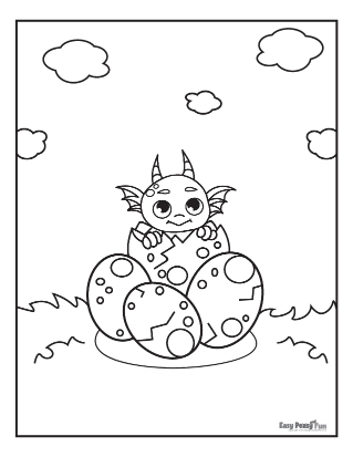 Dragon Hatching Coloring Page