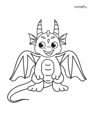 Small Dragon Coloring Page