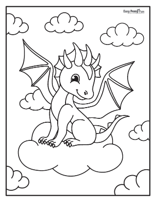 Cute dragon coloring pages