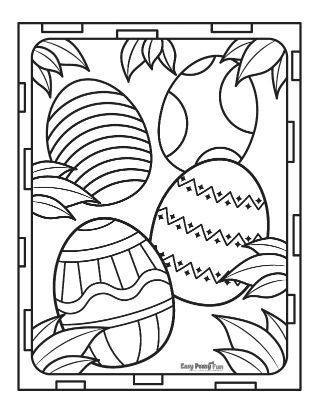 Jungle Easter Eggs Coloring Page