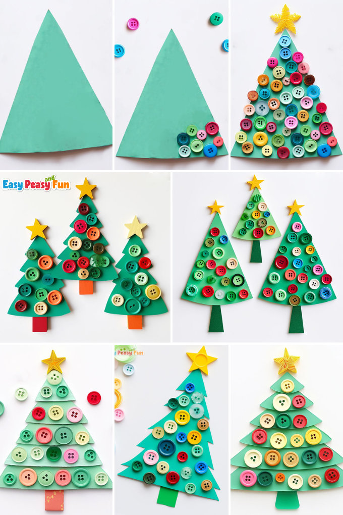 Easy Button Christmas Tree Craft