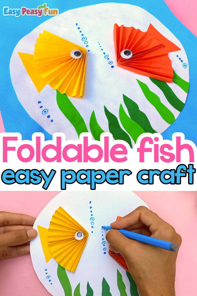 Easy Folded Paper Fish Craft for Kids