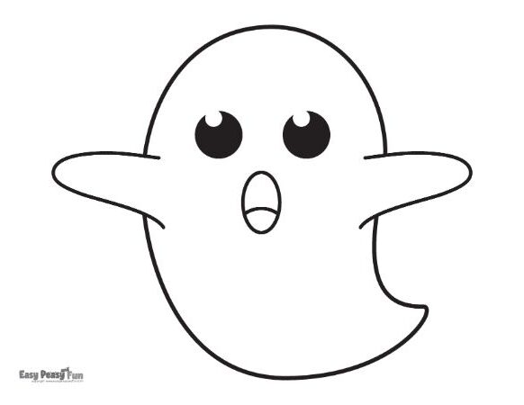 Easy Ghost Halloween Coloring