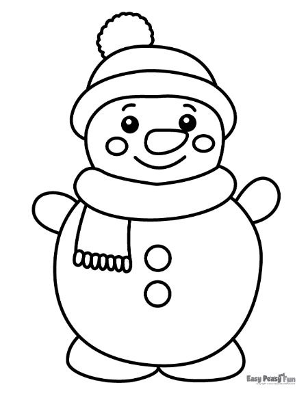 Big Snowman Illustration for Coloring