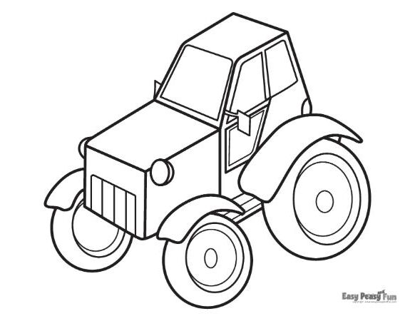 Easy tractor picture for kids.