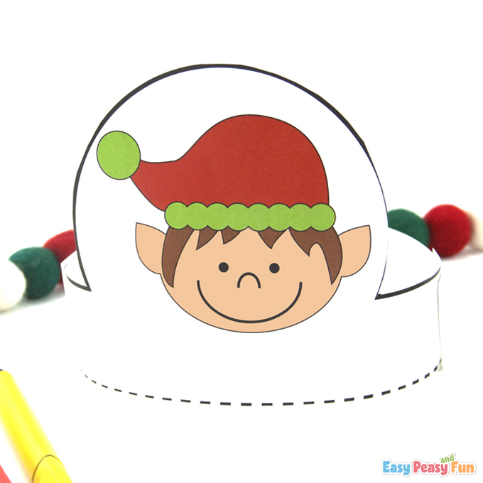 Elf Christmas Paper Crown Craft