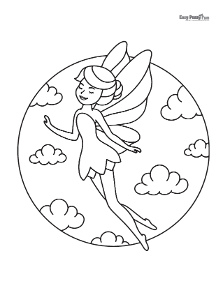 Flying Fairy Coloring Sheet