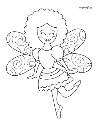 Dancing Fairy Coloring Pages