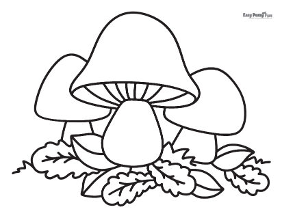 Mushrooms Coloring Sheet
