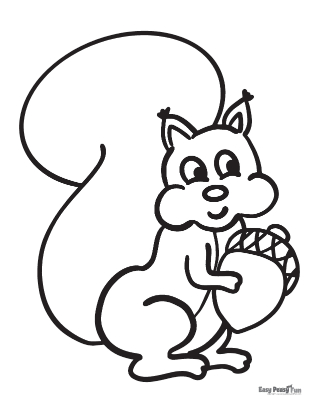 Cute Squirrel Coloring Page