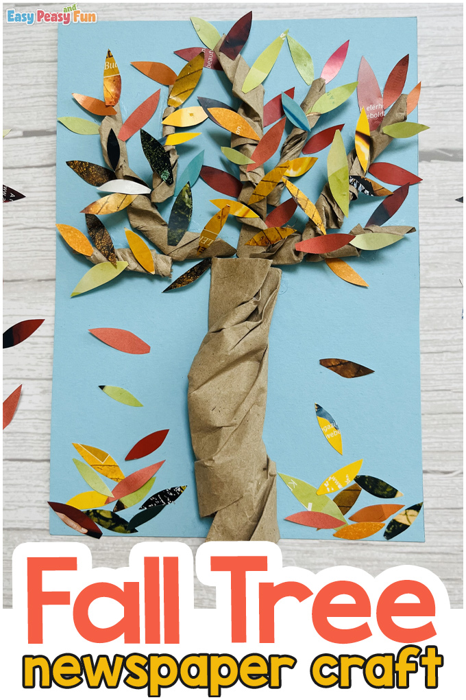 Fall Tree Newspaper Craft