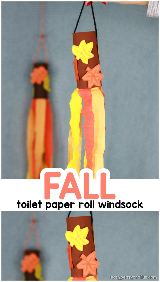 Fall Windsock Toilet Paper Roll Craft Idea for Kids