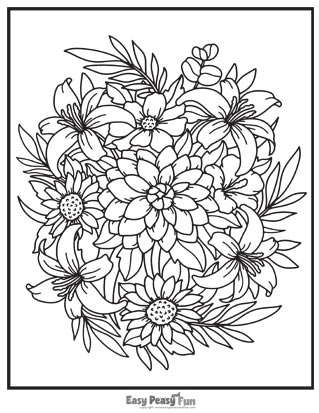 Floral Coloring Sheet