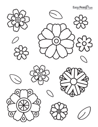 Flower Blooms Coloring Page