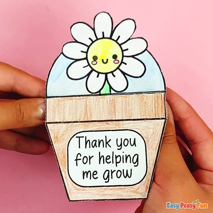 Flower Pot Thank You for Helping Me Grow Mothers Day Craft