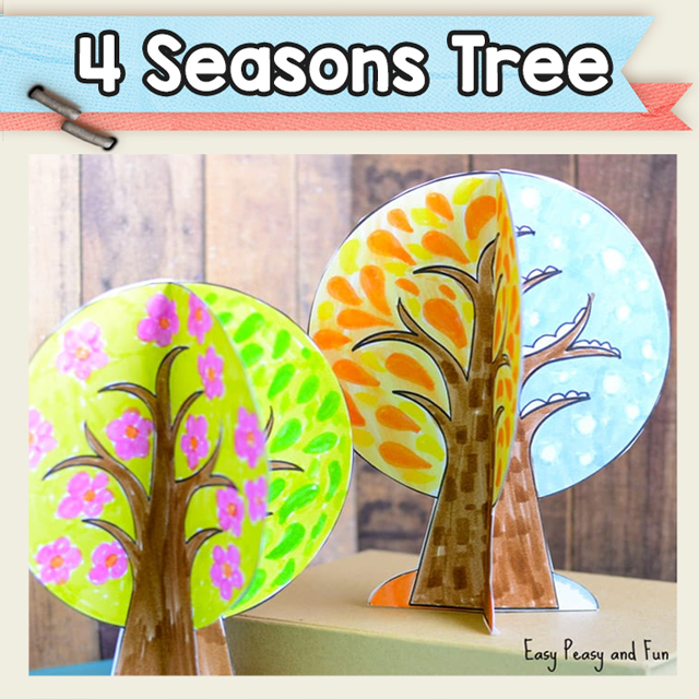 Four Seasons Tree Paper Craft Template