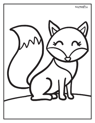 Easy Fox Coloring Pages