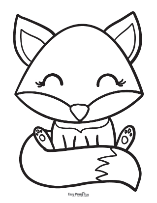 Cute Baby Fox Coloring Pages
