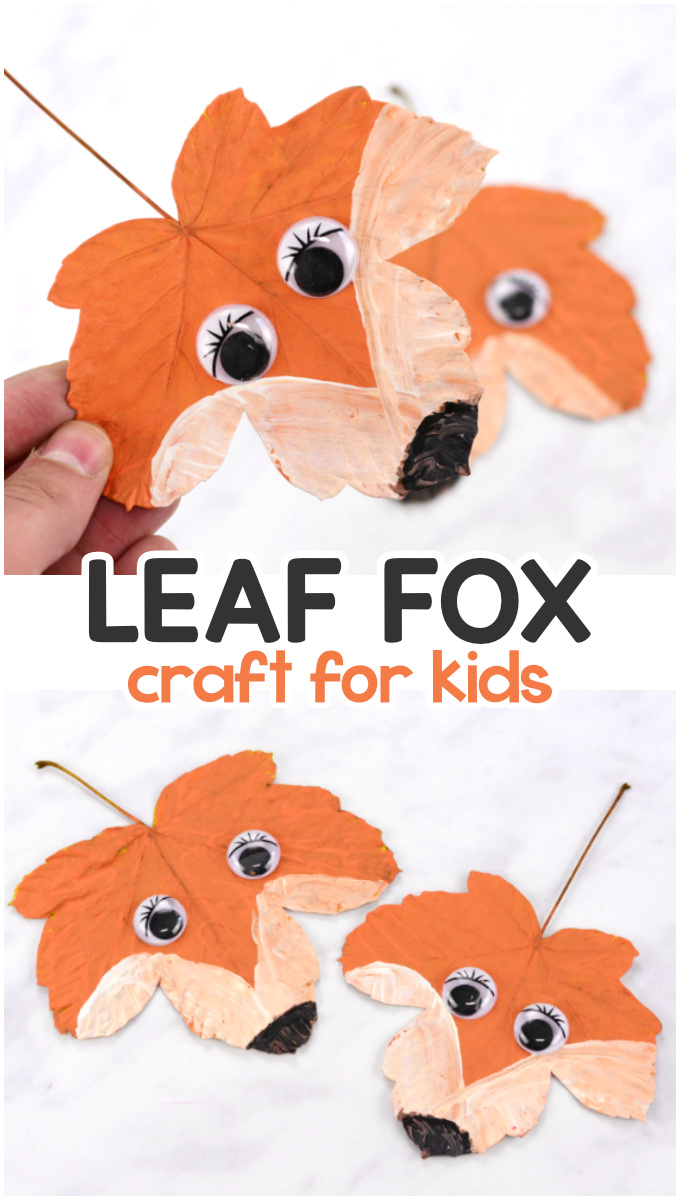 Fox leaf craft for kids to make. Fun fall activity for kids.
