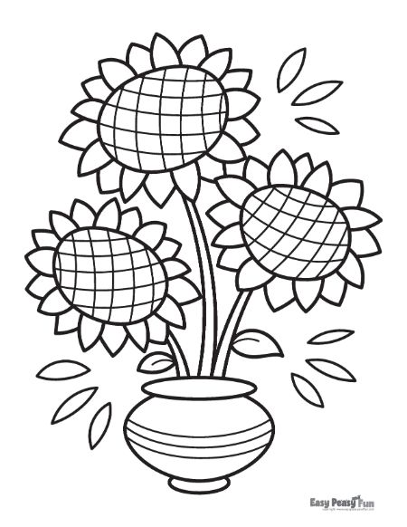 Sunflowers Coloring Page