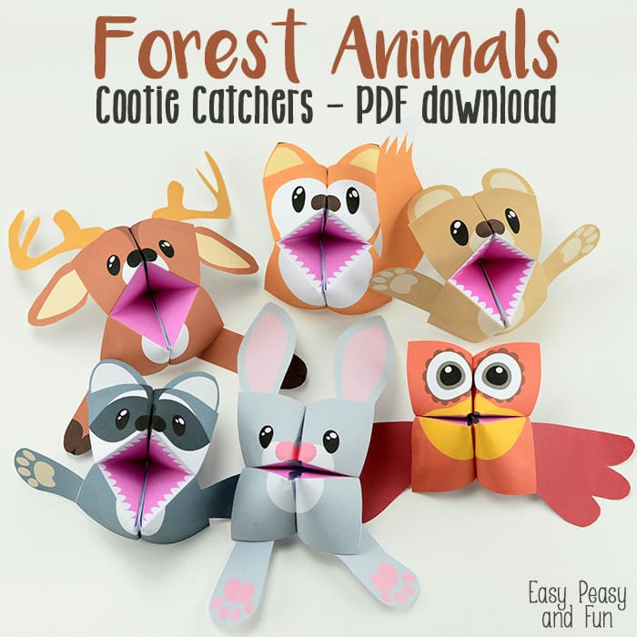 Fun Forest Animals Cootie Catchers
