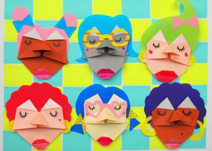 Fun Paper Folded Faces