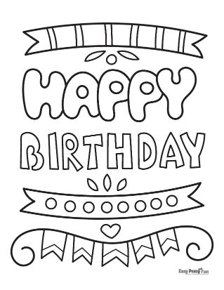 Happy Birthday Coloring Sheet