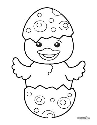 Happy Easter Chick Coloring Page