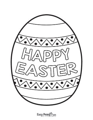 Happy Easter Egg Coloring Page