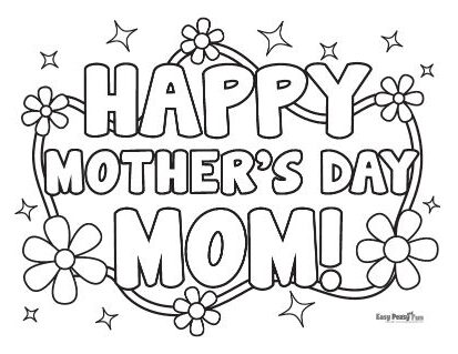 Happy Mothers Day Coloring Page