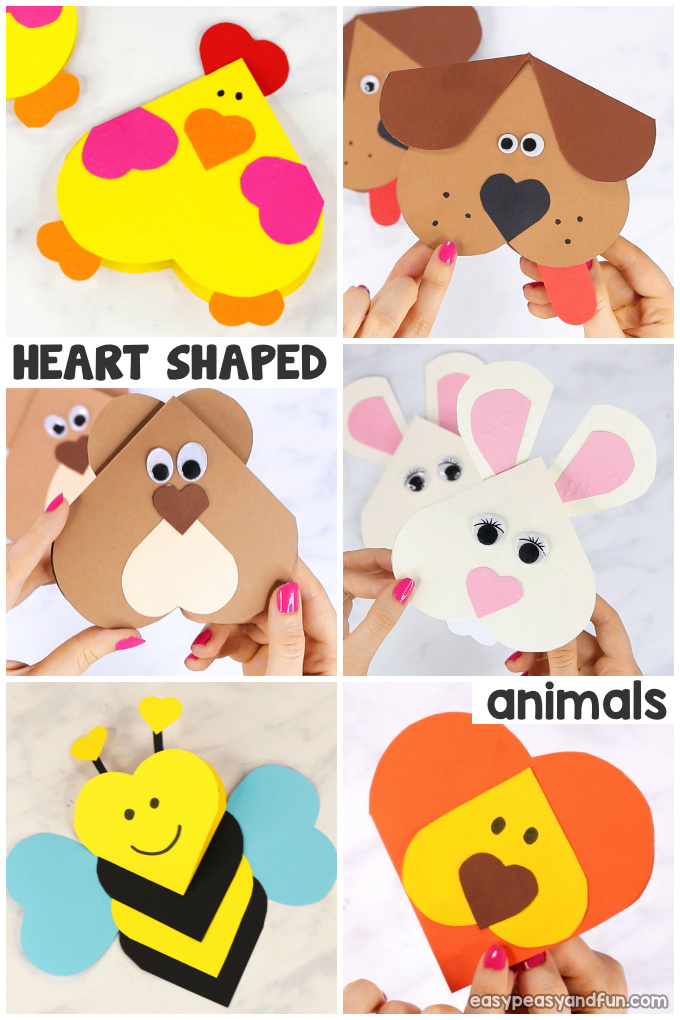 Heart Animals Crafts for Kids