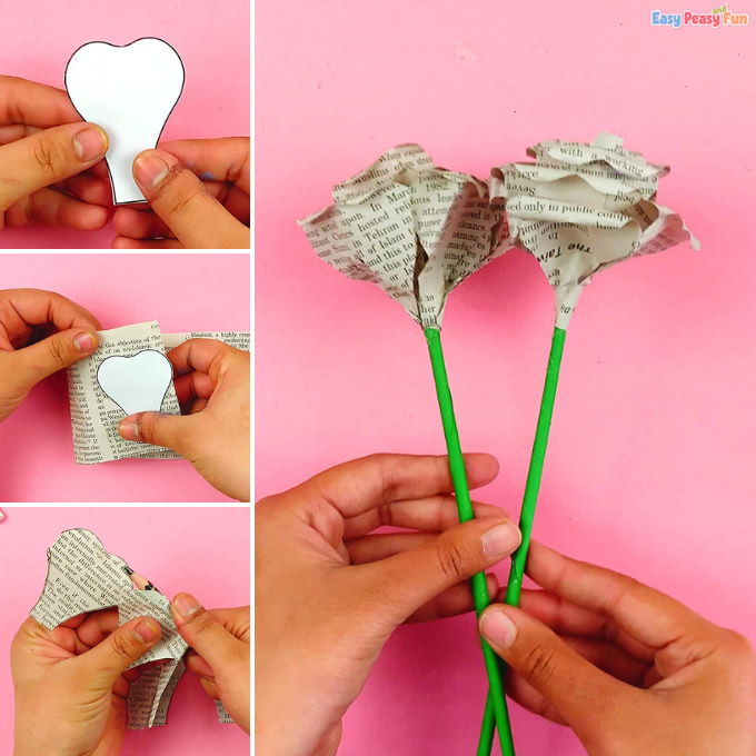 How to Make Newspaper Roses Idea