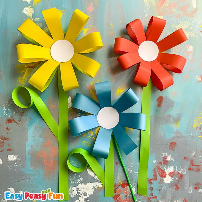 Easy Paper Flower Craft Idea for Kids