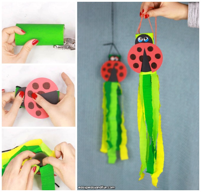 Ladybug Windsock Toilet Paper Roll Craft Idea