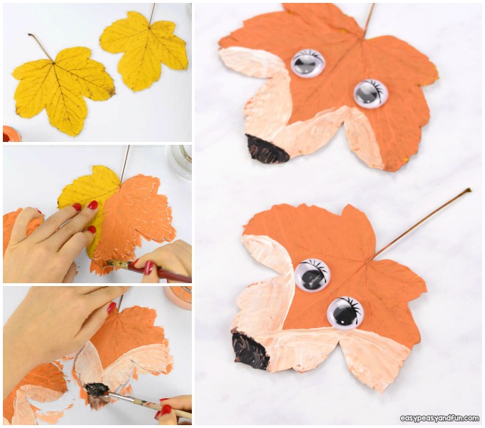 Leaf fox craft for kids.