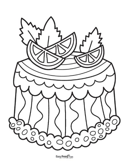 Lemon Mint Cake Coloring Page