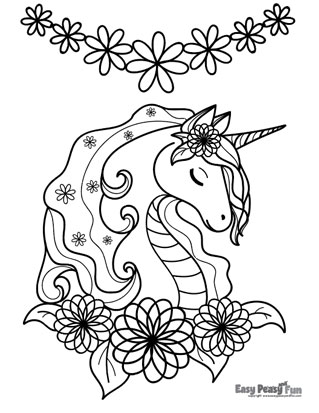 Lovely Unicorn Coloring Page