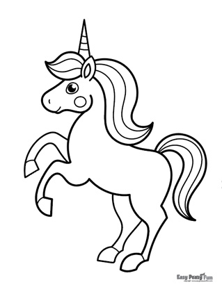 Majestic Unicorn Coloring Page