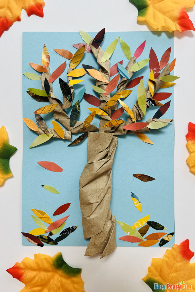Newspaper Tree Fall Craft
