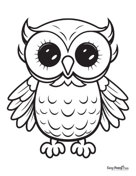 Cute Owl Coloring Page