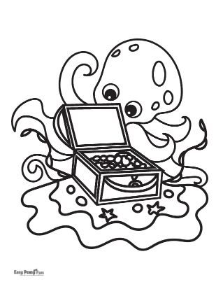 Finding Treasure Coloring Page