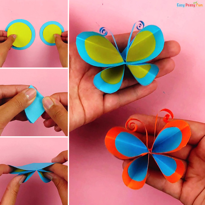 Paper Circle Butterfly Craft Idea