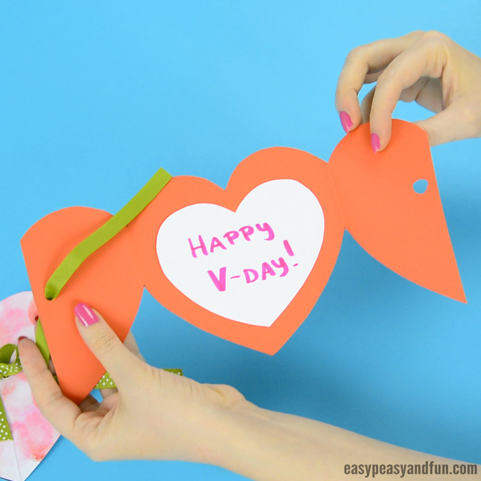 Paper Heart Card Template Craft